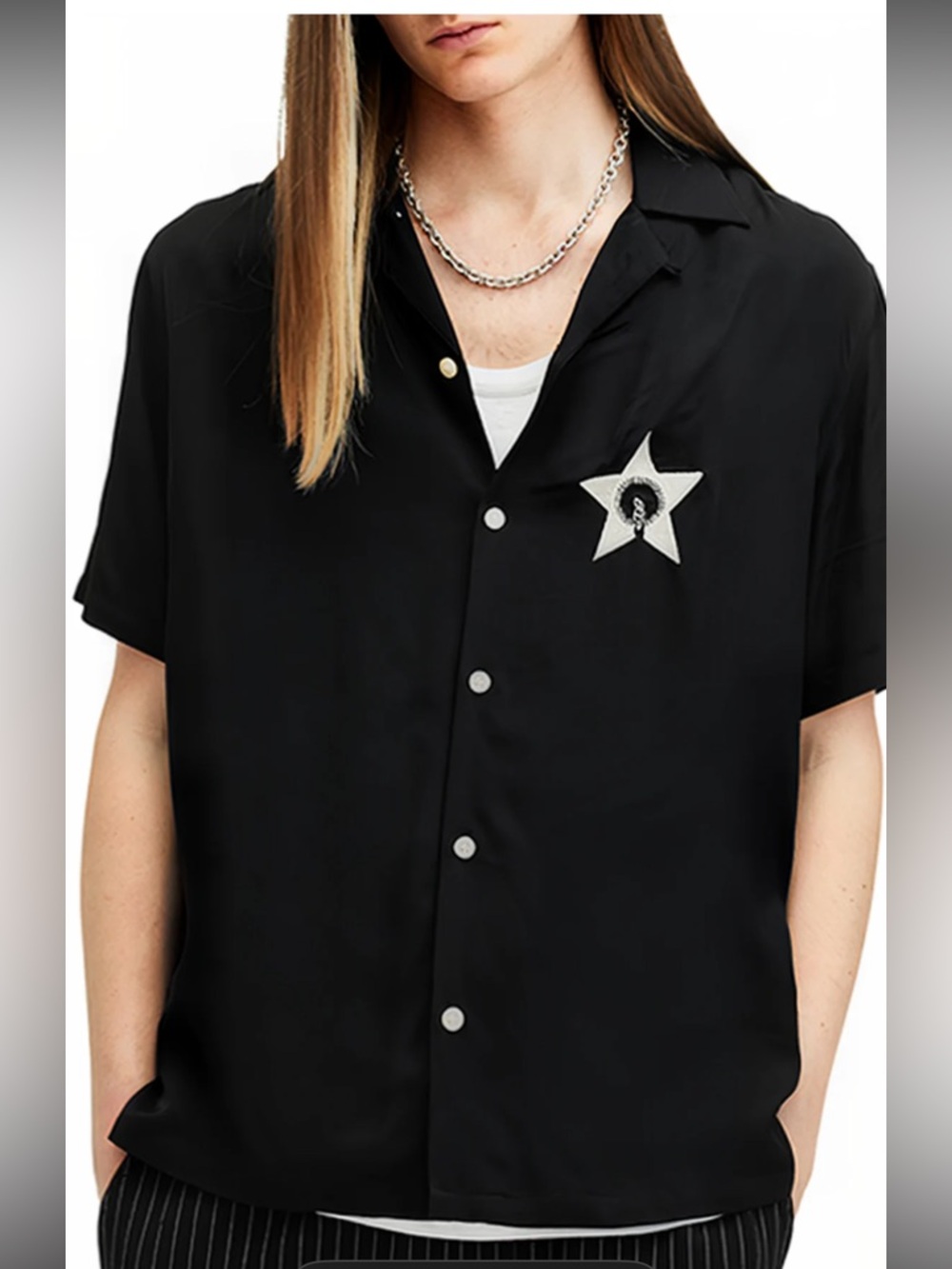 All Saints Wish Black Short-Sleeve Shirt